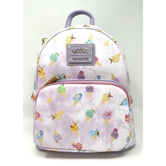 Loungefly Pokemon Ice Cream Mini Backpack Card Holder Wallet Set NWT